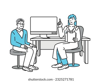 A man is being seen by a doctor in a hospital.