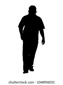 The man with the belly silhouette vector