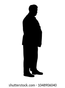 The man with the belly silhouette vector