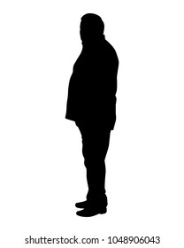 The man with the belly silhouette vector