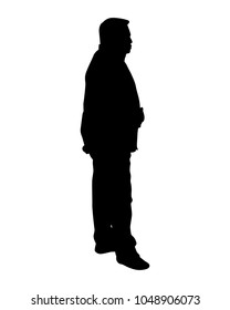 The man with the belly silhouette vector