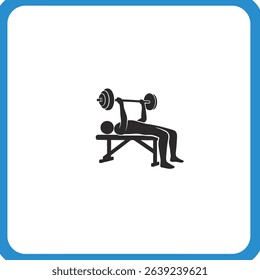 Man bench pressing weights fitness exercise gym workout.