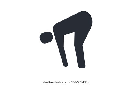 The man bends down icon. Element of sport icon. Premium quality graphic design icon. Signs and symbols collection icon for website