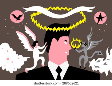 man between angel and demon