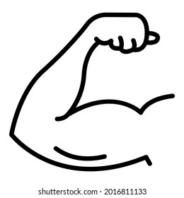 Man biceps icon. Outline man biceps vector icon for web design isolated on white background