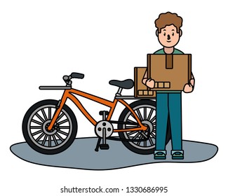 man with bicycle cartoon