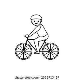  man bicycle line part Vector illustration on white background.