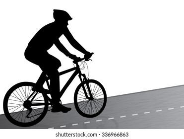 man with bicycle on road