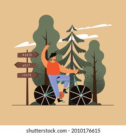 hombre en bicicleta en el parque