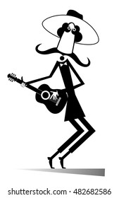 Man in the big hat playing guitar 