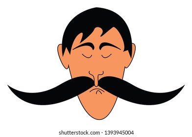 Man with big mustaches illustration vector on white background 