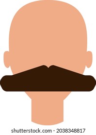 Hombre con bigotes grandes, ilustración, vector, sobre fondo blanco.