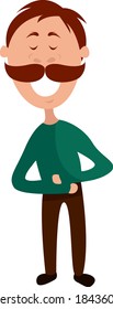 Man with a big smile, illustration, vector on white background