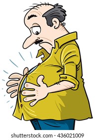 Man with big stomach