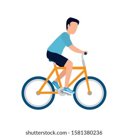 man with bike design, Vehicle bicycle cycle healthy lifestyle sport and transportation theme Vector illustration