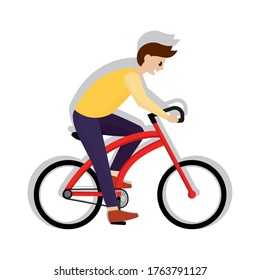 Man in a bike. Bike trips - Vector ilustration