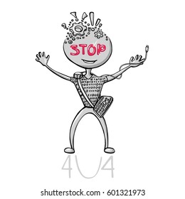A man from binary code, eliminating error 404 for the site and the project. Day of the web master