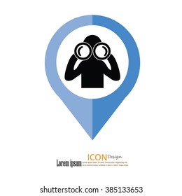 man with binoculars.vector illustration.