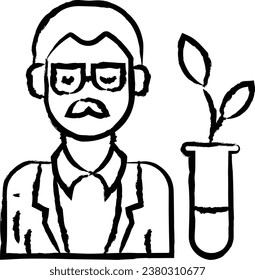 Ilustración vectorial dibujada a mano por el biólogo masculino