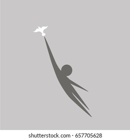 man with bird vector