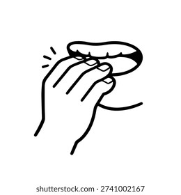 a man bites his nails line icon vector on a white background
Vector line icon
