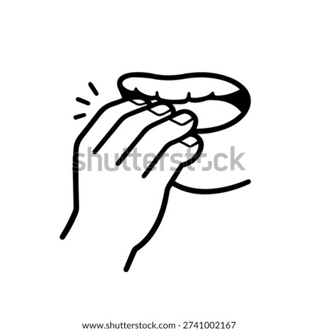 a man bites his nails line icon vector on a white background
Vector line icon