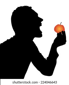 Man Biting Apple, vector