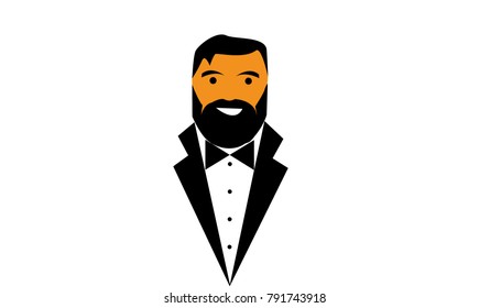 Man in black with color 