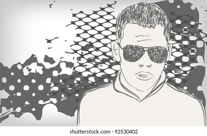 Man in black glasses