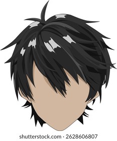 Man Black Hair Character Hairstyle Vector