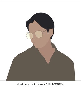 a man with black hair wearing glasses  svg