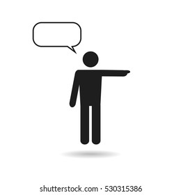 man black icon and speech bubble
