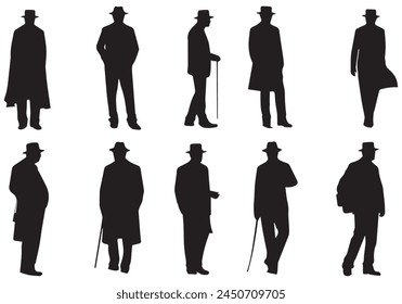 Man black silhouette Vector bundle
