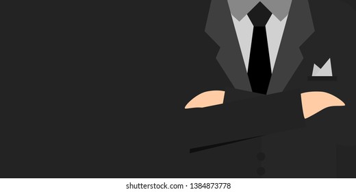 Man in black and black space. template design