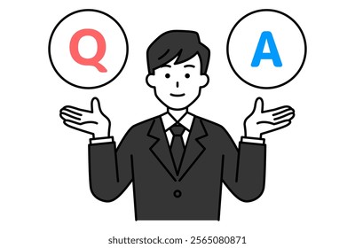 Man in a black suit accepting Q and A
