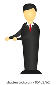 man with black suit vector isolated over white background