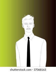 Man With Black Tie, Gradient Background