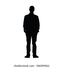 man black vector silhouette on white