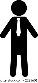 Man black and white icon