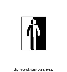 Man, black and white icon in Good and evil set