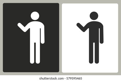 Man - black and white icons. Vector illustration.