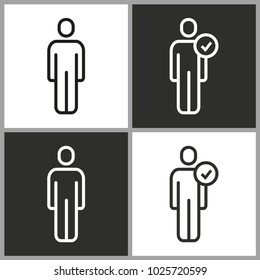 Man - black and white vector icons for graphic and web design.