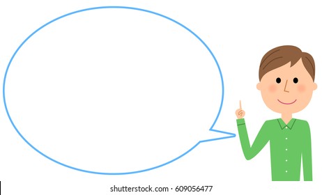 Man with blank text bubble,Balloon