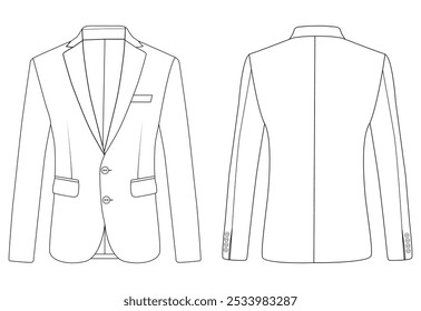  HOMBRE BLAZER CHAQUETA DE COLECCIÓN Y TRAJE DE PANTALÓN VESTIDO DE DESGASTE CORPORATIVA DISEÑO PLANO DISEÑO DE MAQUETA DE ILUSTRACIÓN VECTORIAL