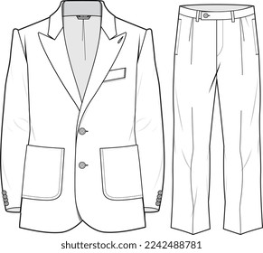 MAN BLAZER JACKET AND PANT SUIT CORPORATE WEAR DRESS FLAT DESIGN VECTOR
