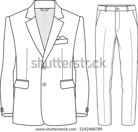 MAN BLAZER JACKET AND PANT SUIT CORPORATE WEAR DRESS FLAT DESIGN VECTOR