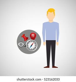 man blond collection navigation elements concept vector illustration eps 10