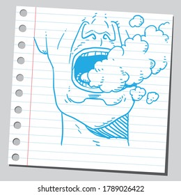 Man blowing smoke. Unhealthy lifestyle concept.