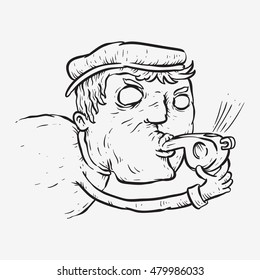 man blowing a whistle so hard called a whistle blower sketch line art 