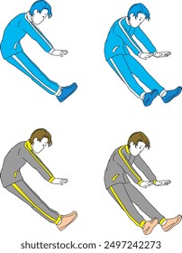 Man Blown Away in a Tracksuit Illustration